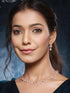 Rose Gold Plated AD Studded Floral Minimal Necklace Jewellery Set