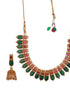 Gold Plated Traditional Green Nagapadam Necklace Jewellery Set