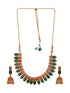 Gold Plated Traditional Green Nagapadam Necklace Jewellery Set