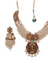 Gold Toned Pearl Cluster Elephant Statement Choker Jewellery Set