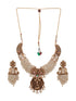 Gold Toned Pearl Cluster Elephant Statement Choker Jewellery Set