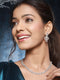 Rhodium Cubic Zircon Studded Contemporary Minimal Necklace Jewellery Set