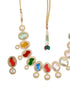 Gold Plated Nav Ratan Kundan & Pearl Beaded Statement Choker Jewellery Set