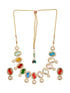 Gold Plated Nav Ratan Kundan & Pearl Beaded Statement Choker Jewellery Set