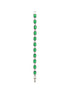 Silver Toned Emarald Green CZ Studded Minimal Link Tennis Bracelet
