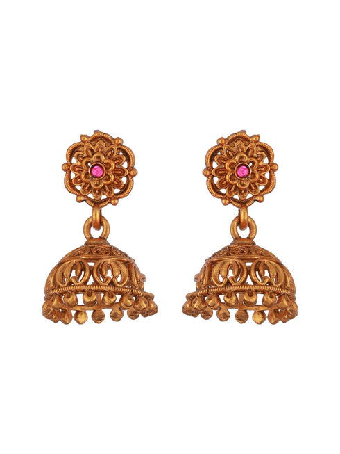 Antique Gold Polish Temple Lakshmiji Long Haram Mala Jewellery Set