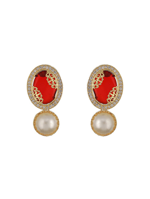 Gold Plated Nav Ratan Kundan & Pearl Beaded Statement Choker Jewellery Set