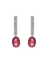 Silver Plated Red AD Studded Double Lined Statement Designer Necklace Jewellery Set