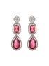 Silver Plated Red Ruby AD Studded Luxe Statement Designer Pendant Jewellery Set
