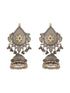 Silver Toned Statement Light Weight Large Jhumka Earrings