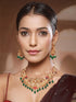 Gold Plated Jadau Divine Radha Krishna Temple Necklace Jewellery Set