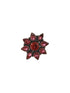 Silver Oxidised Red Stone Floral Minimal Finger Ring