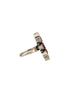 Silver Oxidised Red Stone Floral Minimal Finger Ring