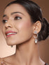 Rhodium Plated Pearl Beaded AD studed Earrings