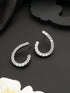 Silver Toned AD studded Hoop Earrings