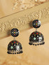 Black Designer Handpainted Jhumka Earrings