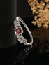 Silver Toned Red AD Studded Statement Handcrafted Bracelet