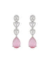 White Rhodium Pink AD Studded Luxe Minimal Jewellry Set