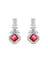 Silver Toned Red CZ Studded Minimal Designer jewellery Set