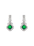 Silver Plated Green CZ Studded Minimal Pendant jewellery Set