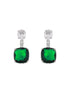 Silver Plated Green CZ Studded Luxe Designer Jewellery Set