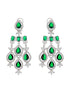 White Rhodium Silver Plated Green CZ Stone Studded jewellery Set