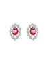 Silver Plated Red CZ Studded Minimal Delicate Jewellery Set