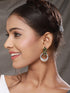 Silver Plated Peridot Green Crystal Handcrafted Modern Chandelier Designer Earring