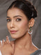 Silver Plated Peridot Green Crystal Handcrafted Modern Chandelier Designer Earring