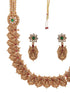 Gold Plated CZ Peacock Coin Temple Jewellery Set