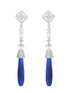 Silver Plated Blue AD Studded Drop statement Earrings