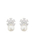Silver Toned Pearl Beaded Minimal Studs earrings