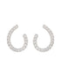 Silver Toned AD studded Hoop Earrings