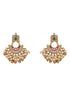 22k Gold Plated Red Kemp Chandbali Chain Necklace Jewellery Set