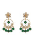 Gold Plated Green AD Chandbali Delicate Earring