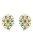 Gold Plated Green Kemp Mango Minimal Studds Earrings