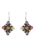 Silver plated Multi CZ Statement Minimal Officewear Hook Earring
