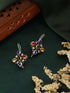Silver plated Multi CZ Statement Minimal Officewear Hook Earring