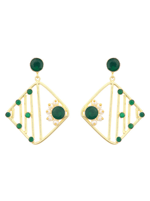 Yellow stone studded STUDD Earrings