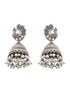 Silver Oxidised Kundan Studded & Pearl Beaded Fusion Statement Jewellery Set