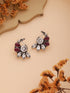 Silver Toned Crystal Studded Bird Shaped Minimal dailywear Earrings