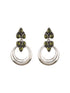Silver Plated Peridot Green Crystal Handcrafted Modern Chandelier Designer Earring