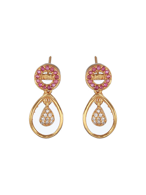 Gold Plated CZ Studded Minimal Jewellery Set