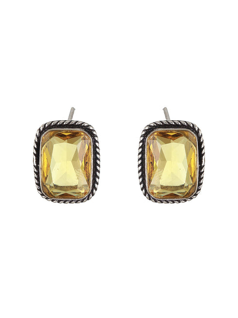 Yellow stone studded Studd Earrings