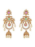 Gold Plated CZ Studded Floral Chandbali Earrings