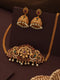Gold plated Zircon Studded Peacock Motif Choker Jewellery Set
