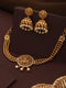 Gold Plated Zircon Studded Goddess Figure Choker Jewellery Set