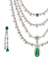 Silver Plated Green AD Multilayered Luxe Bridal Jewellery Set