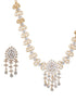 Gold Toned AD Studded Minimal Floral Delicate Pendant Jewellery Set
