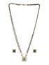 Gold Polish Green Zircon Minimal Officewear Mangalsutra Jewellery Set